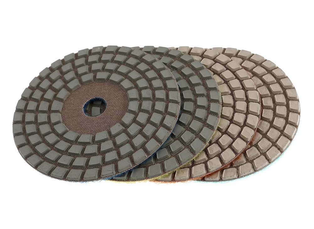 4 Stück/Set 4-Zoll-Trockenpolierpads, 4-stufige Premium-Schleifpads für Granit, Marmor und Stein, Schleifscheiben – Detail 4