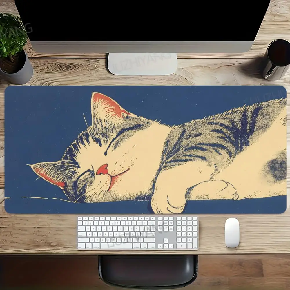 Anime Xxl Mouse Pad Gaming Accessories Cartoon Cat Keyboard Mousepad Gamer Desk Mat Cute Computer Offices Pc Cabinet Kawaii Mice