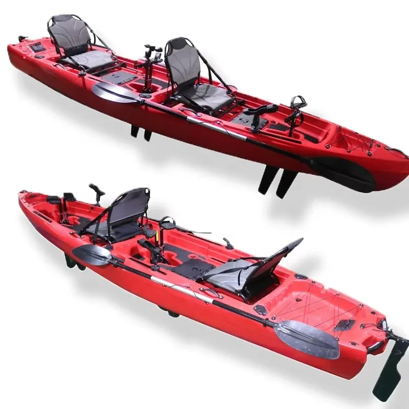 Factory Selling Various Display Rack 2 Person Pedal Sea Kayak Fishing HDPE Hull Material with Warranty Length 4.15M