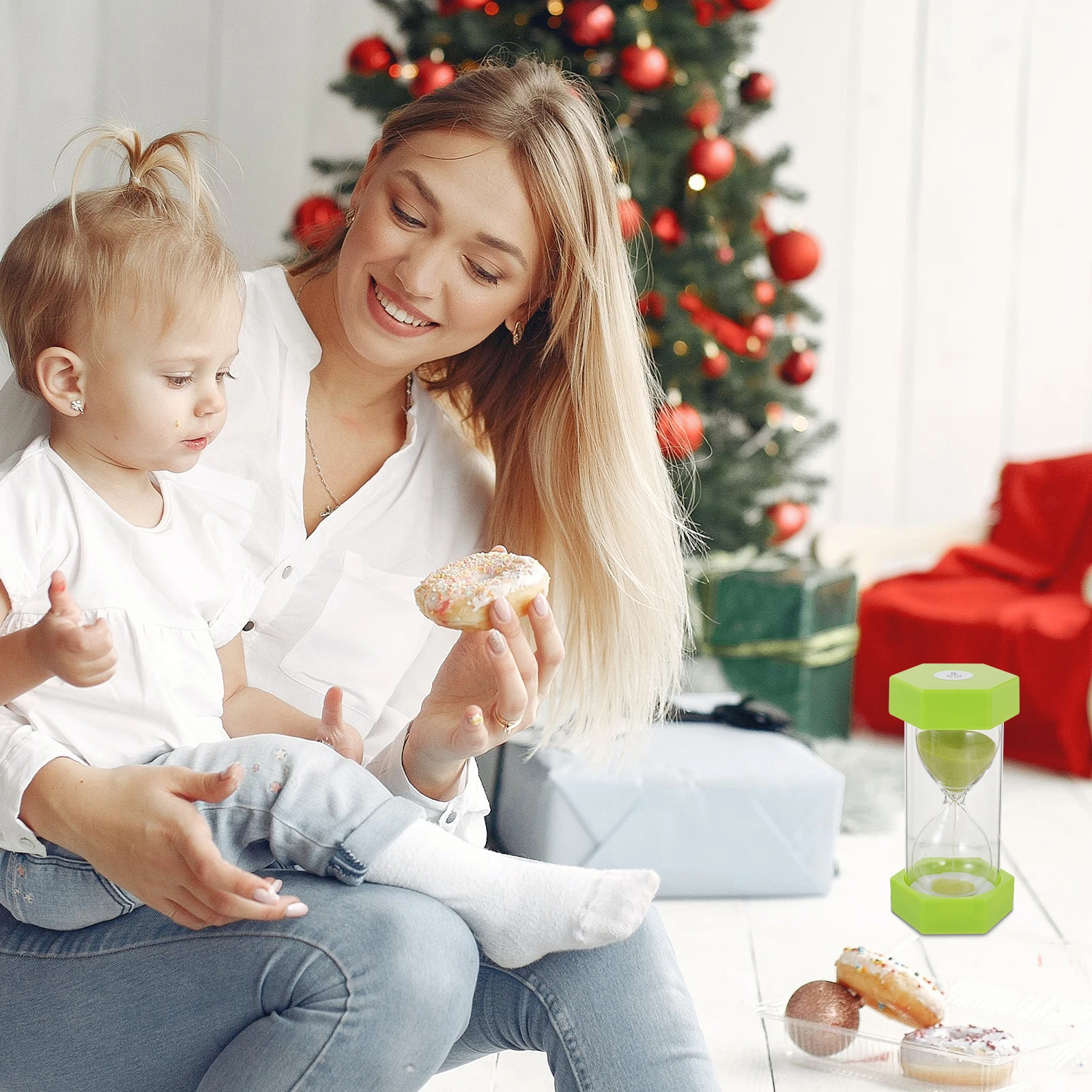 

5 Minutes Anti Fall S Timer Kids Eating Grass Green Color Creative Design Large Glass Desktop Hourglass nament Home Decorations