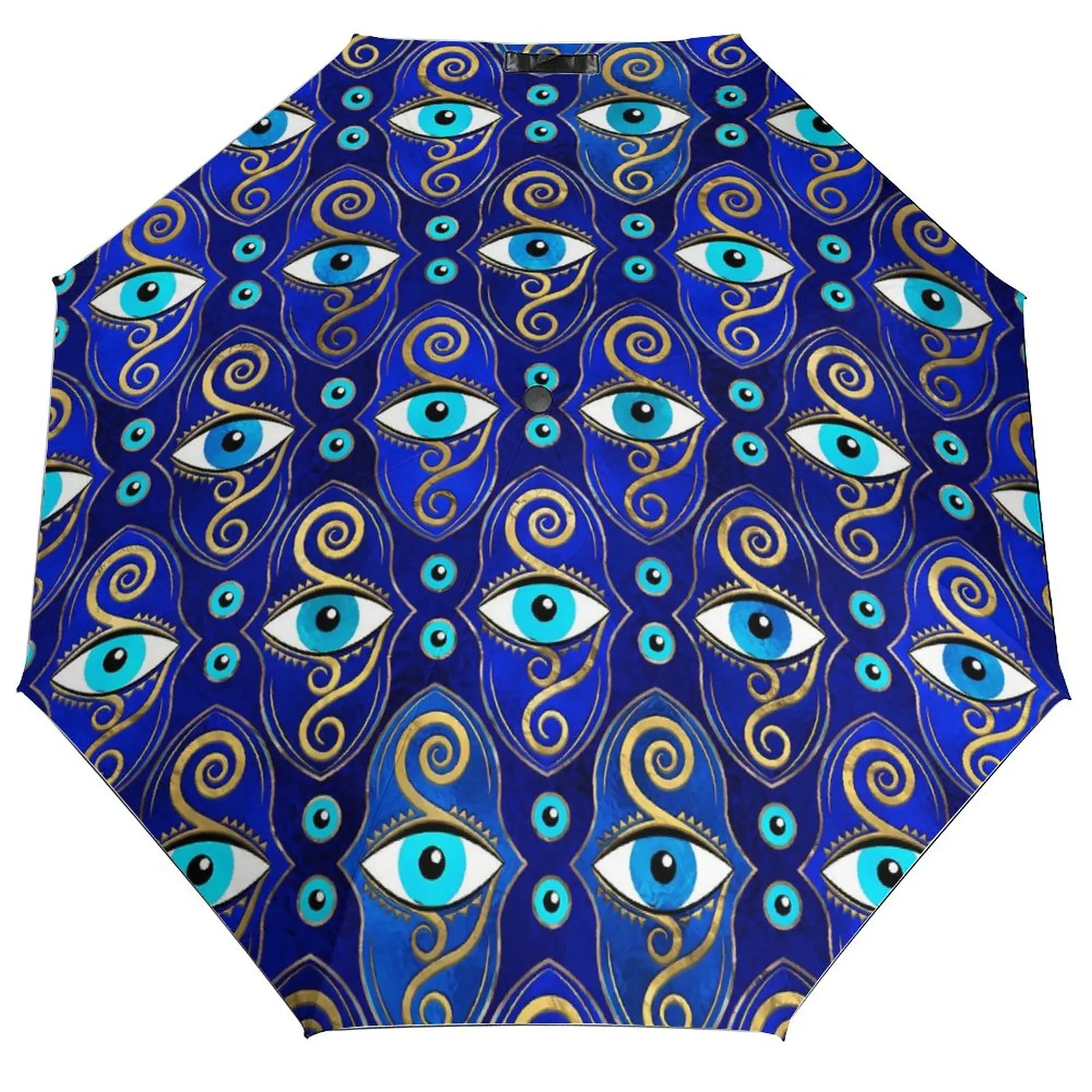 Evil Eye Charm Umbrella Abstract Eyes Mini Windproof Umbrella Auto Art Compact Summer Umbrella