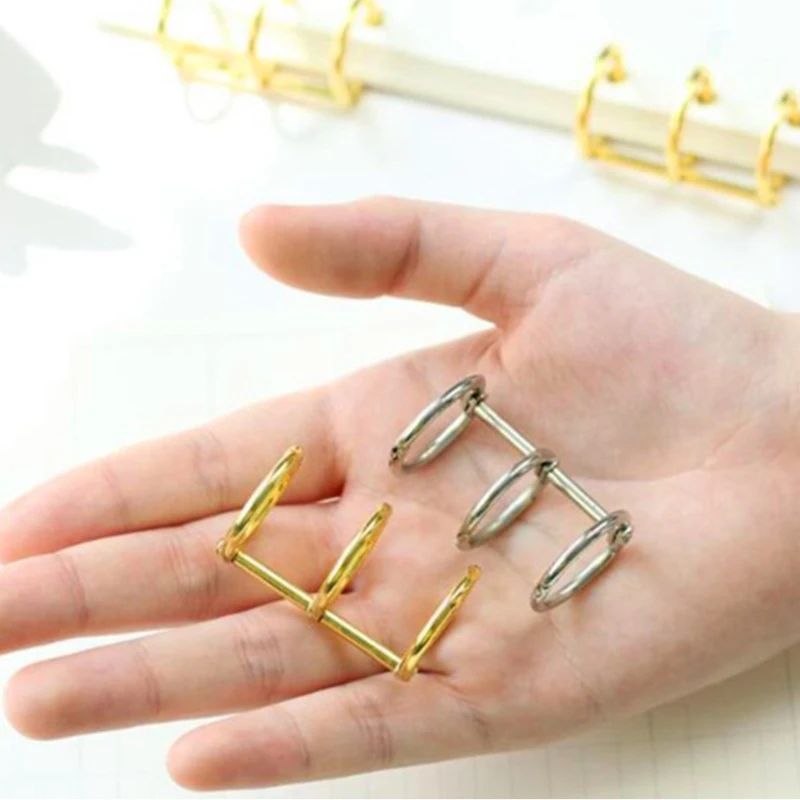 2 Pçs/set Metal Folha Solta Livro Fichário 3 Anéis Para Notebook Álbum Scrapbook Clip