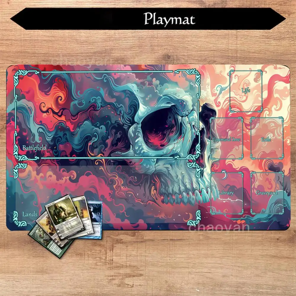 Alfombrilla de ratón de oficina con cabeza de calavera con soporte para muñeca, alfombrilla de escritorio para juegos MTG tcg, alfombrilla de escritorio antideslizante, alfombrillas de ratón para juegos, alfombrilla para juegos
