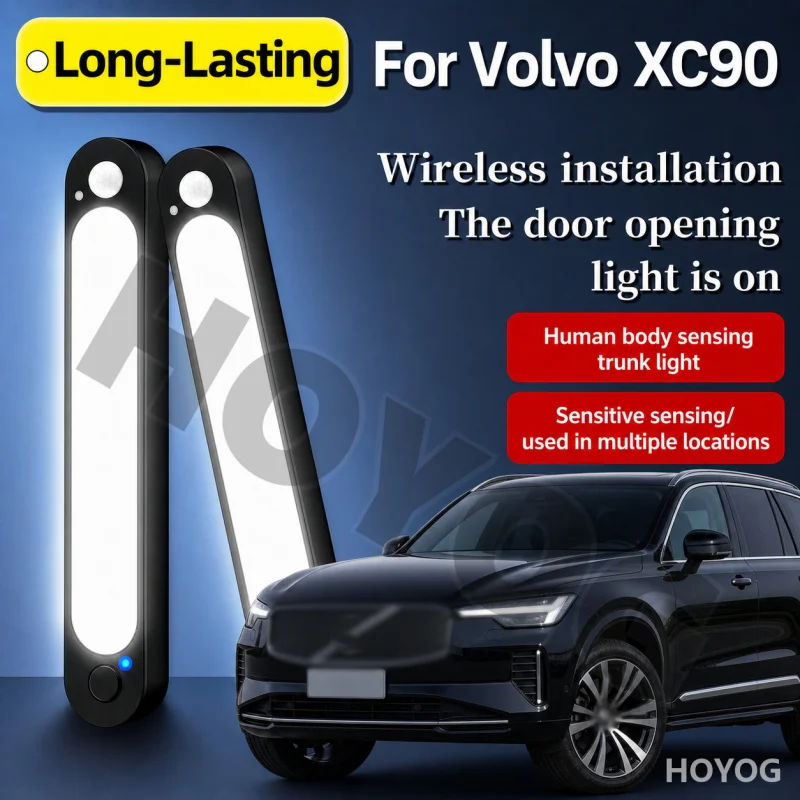 Luz LED para Porta-Malas de Carro Volvo XC90 2002-2026, Lâmpada com Sensor Magnético, Recarregável via USB, Luz de Carga para SUV, Interior do Veículo