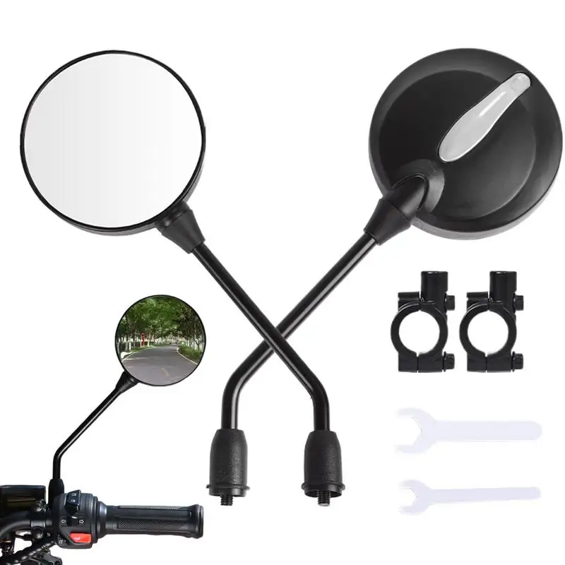 Motorcycle Mirrors 2PCS Safety Rear View Mirrors For Dirt Bikes Motorcycle Mirrors For Clear Vision Heavy Duty Motorbike Mirrors