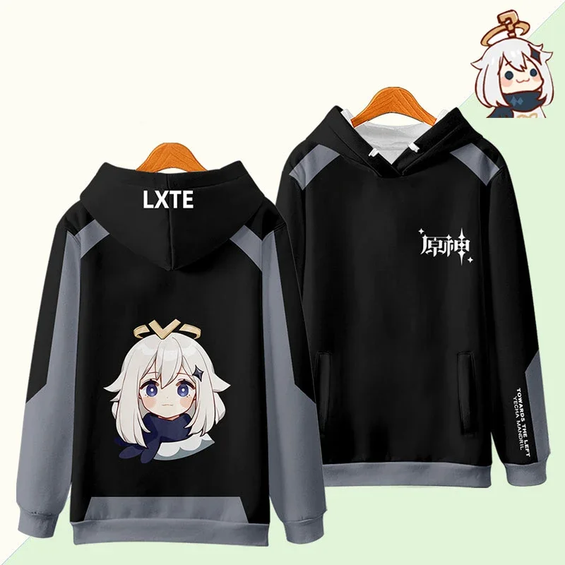 Genshin Impact 3D Zipper Hoodies Anime Paimon Cartoon Zip Up Women/Men Hoodie Sweatshirt Hooded Jacket Paimon Cosplay Costume