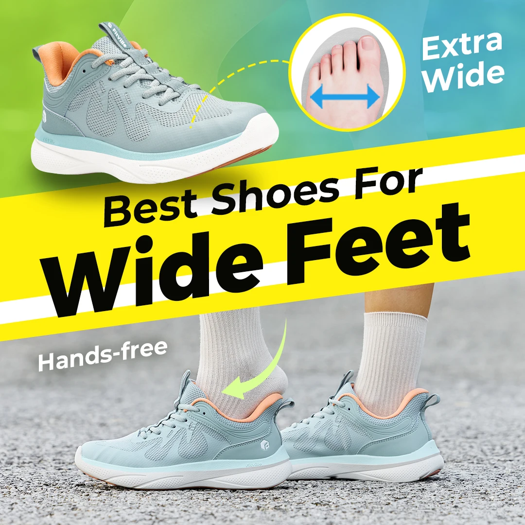 

Fittington Extra Wide Shoes For Women Lightweight Wide Walking Shoes Hands Free Slip On Sneakers Arch Support Orthopedic Shoe