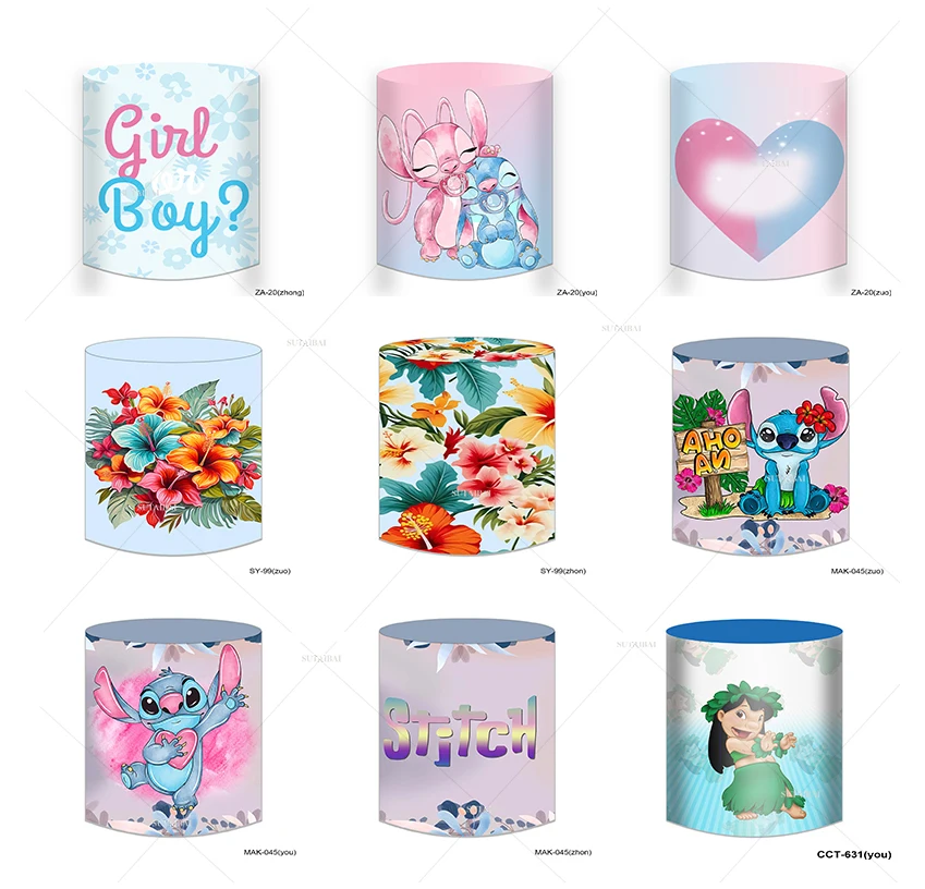 Lilo e ponto tampa do cilindro pano de fundo festa de aniversário do miúdo decoração foto dos desenhos animados fotografia fundo cabine de chuveiro do bebê