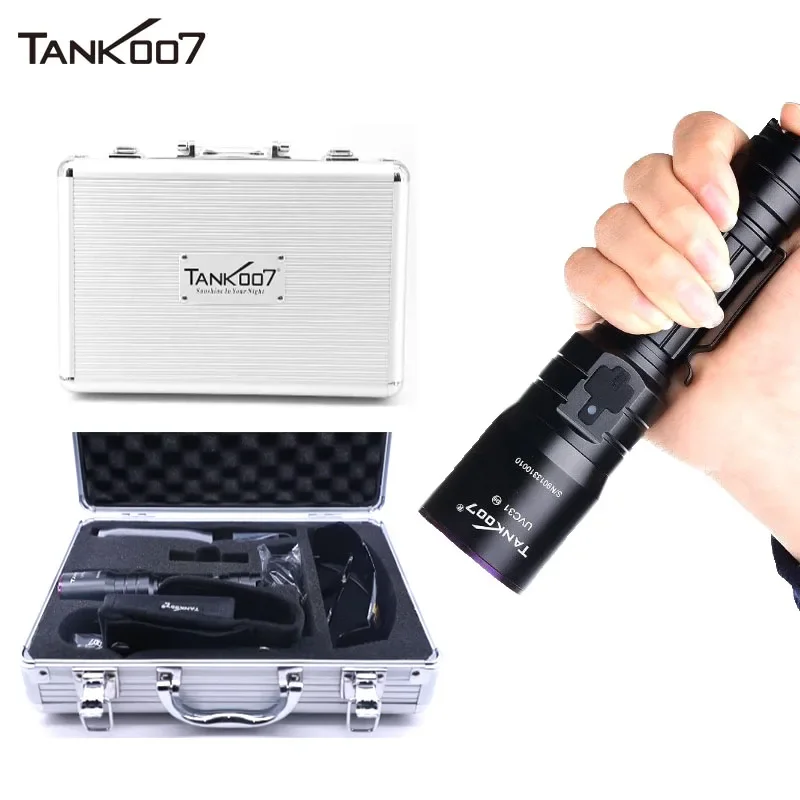 Tank007 UVC31 Best quality Lanterna ndt torch light Super power 365nm led torch rechargeable flashlight forensic uv flash light