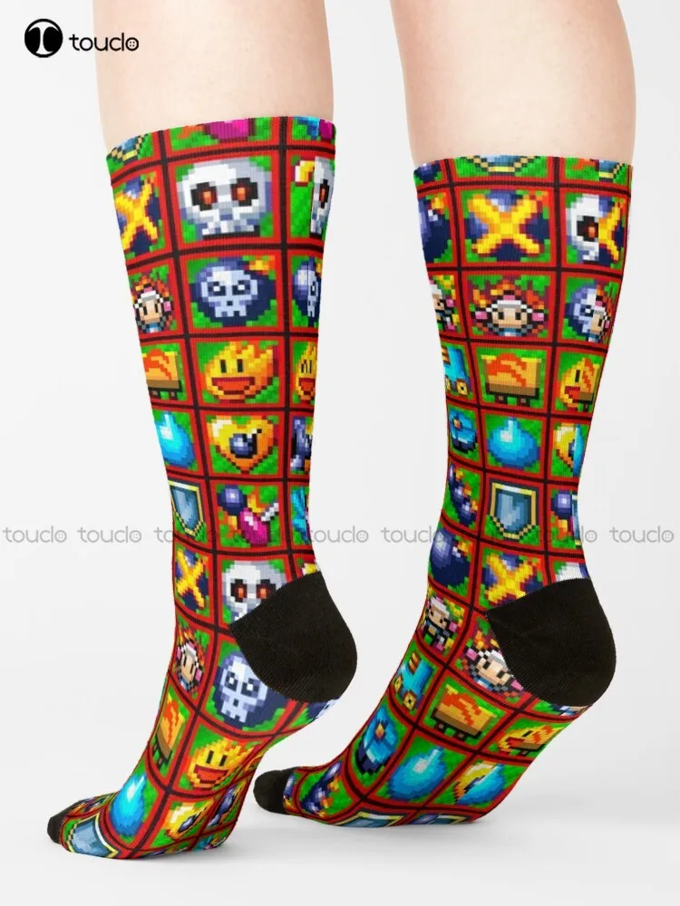 

Bomberman Item Mozaique Socks Socks For Girls Personalized Custom Unisex Adult Teen Youth Socks 360° Digital Print Harajuku Gift