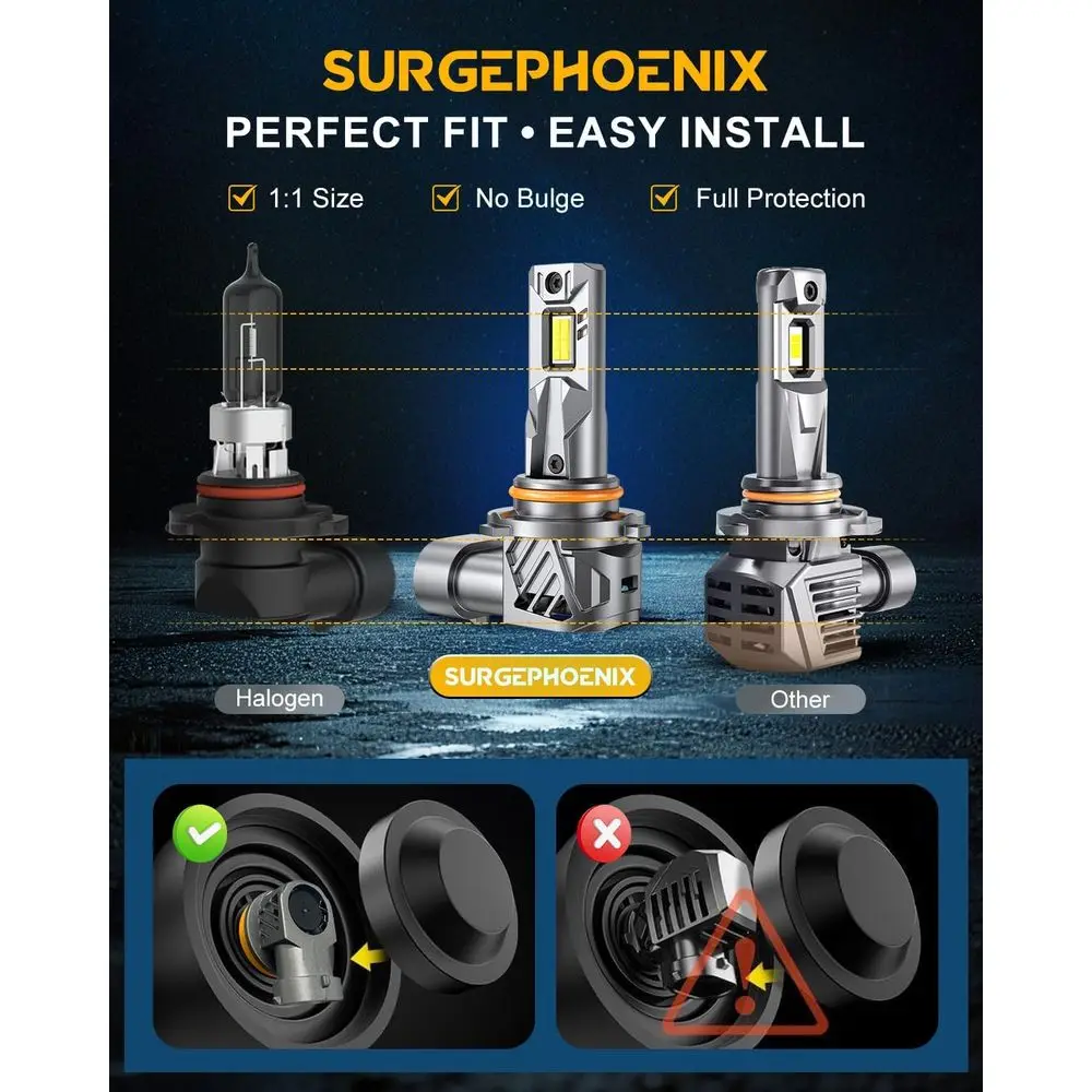 مصابيح إضاءة LED فائقة السطوع 120,000LM، محدثة 2025، 6500 كلفن أبيض بارد، أكثر إشراقا 1000%، حجم صغير، عبوة من 4 قطع