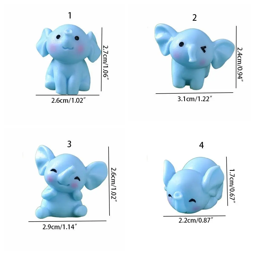 Funny Cute Elephant Ornaments Cartoon DIY Resin Animal Model 3D Elephant Micro Landscape Garden Supplies