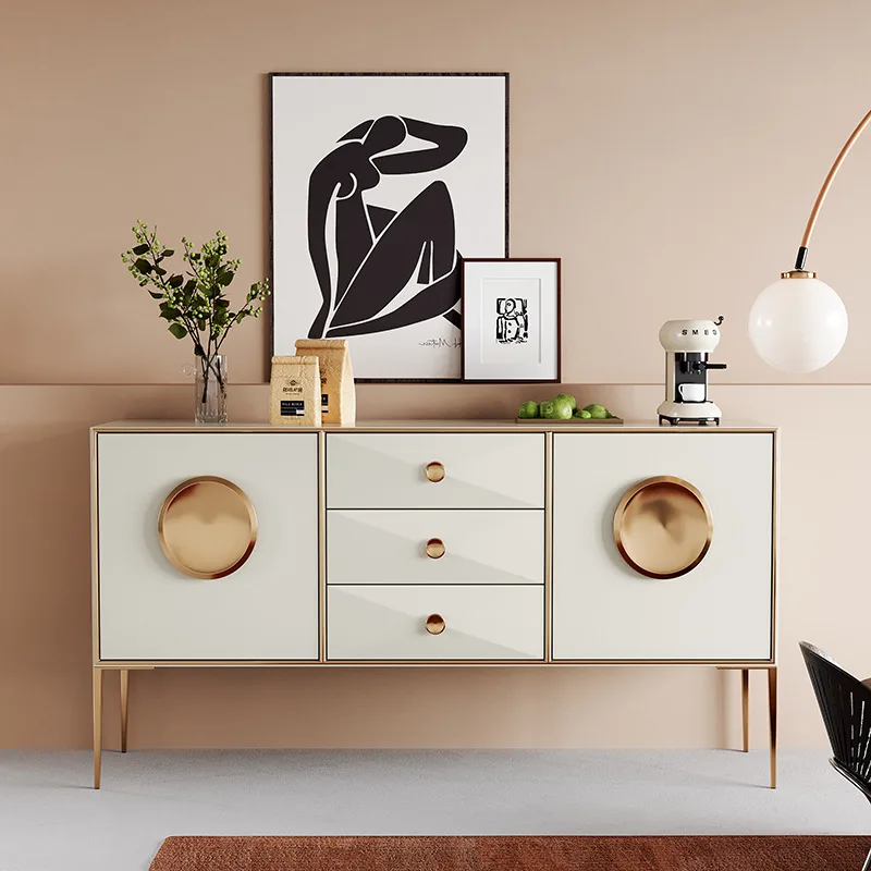 

Italian minimalist modern entrance cabinet light luxury dining side cabinet simple living room door decoration solid wood shoes
