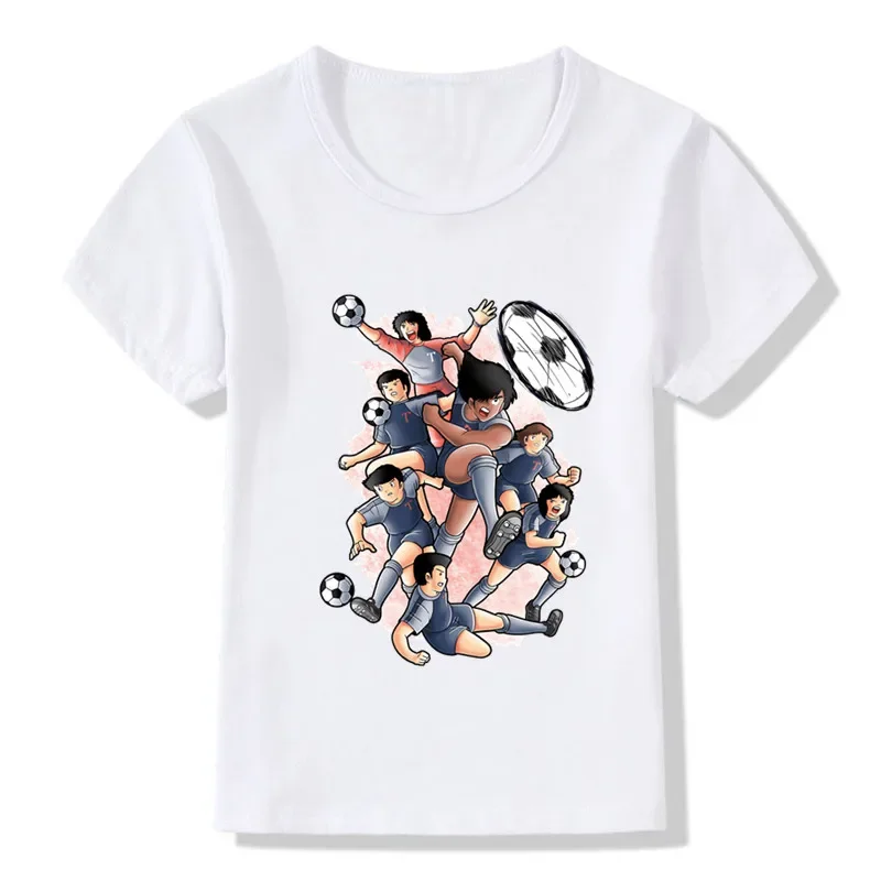 Anime Captain Tsubasa Le Petit Footballer Print Cartoon T-shirts Summer Kids T shirt Girls Boys Clothes Children Tops,HKP2309