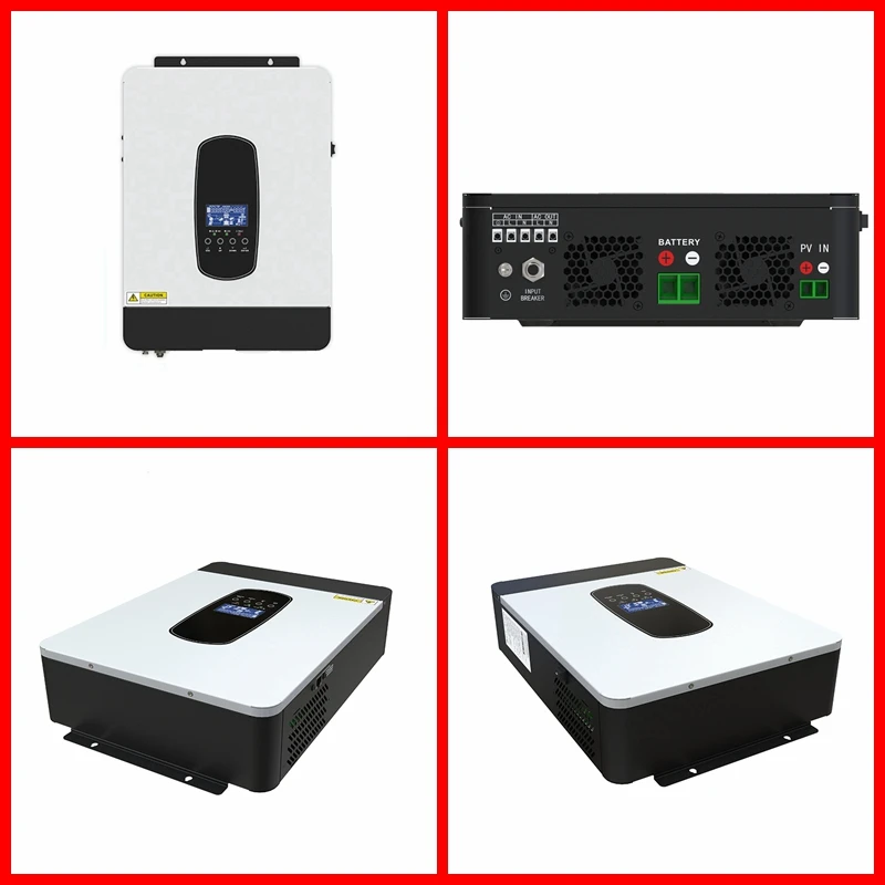 Imagem -03 - Inversor Hibrido Off Grid Ecgsolax Inversor Solar Híbrido Mppt Controlador de Carga Pura Onda Senoidal Inversor pv Max 450vdc 12v 24v 230v 80a 1.8kw 3kw Inversor Híbrido