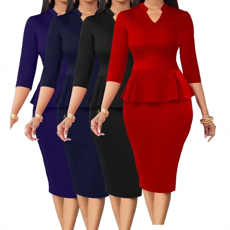 Elegant Workwear Midi Dress for Women Summer Fashionable Cotton Blend Skirt Ultra Short with Embroidery Commute Friendly