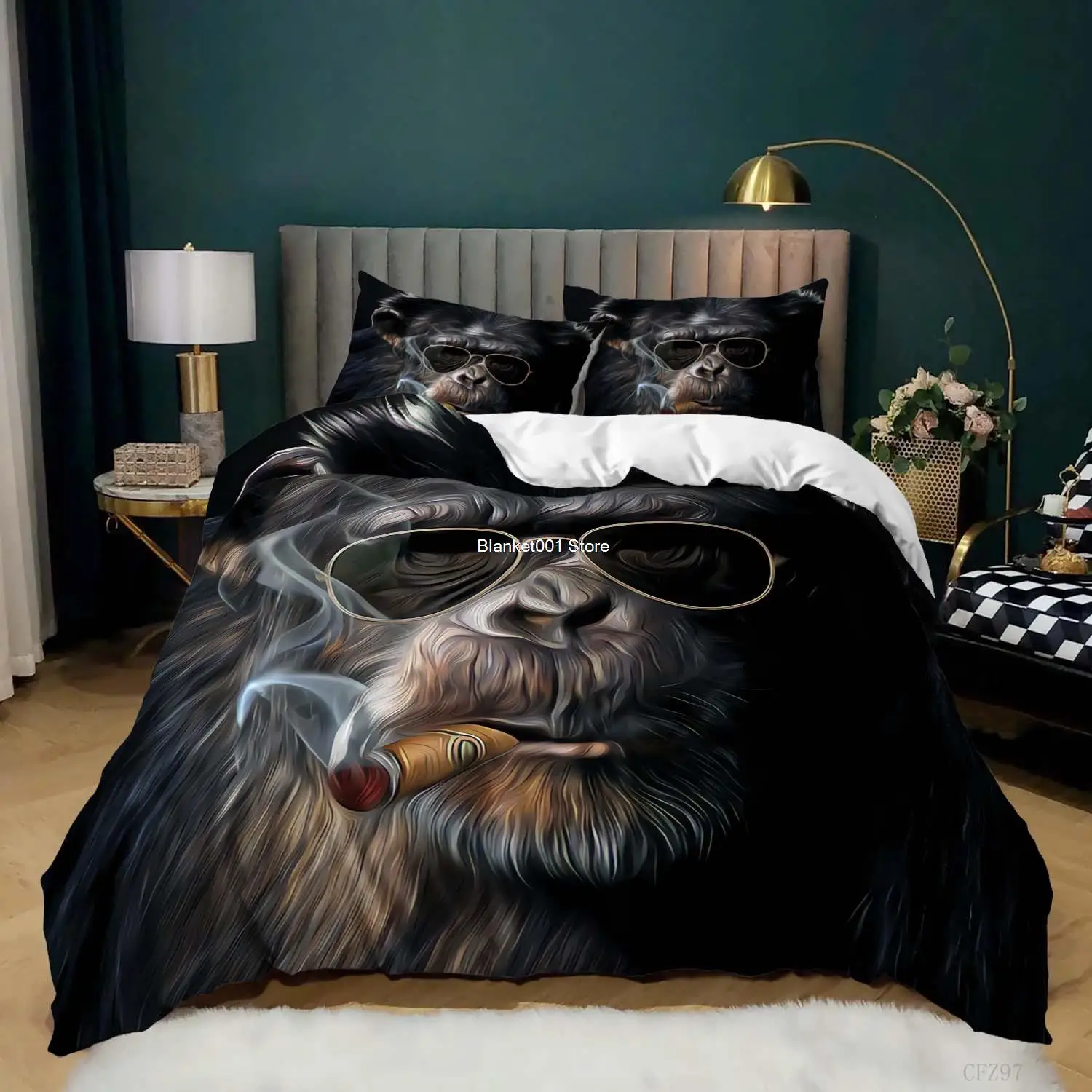 Gentleman Monkey Bedding Set For Bedroom Soft Comforter Duvet Cover Bedspreads For Bed Linen Quilt Cover With Pillowcase