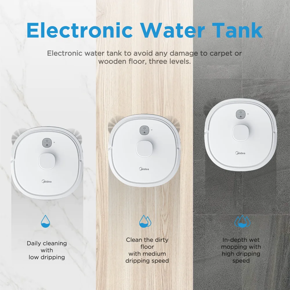 Midea-LDS Robot Home Appliance, M6, 2000Pa Sucção, Carga Automática, Varrer, Limpar, Chão, Tapete, Controle App, Inteligente, Robótico