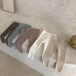 Leggings de lit en coton pour bébé garçon et fille, pantalon de couleur unie, doux et confortable, nouvelle collection 2024