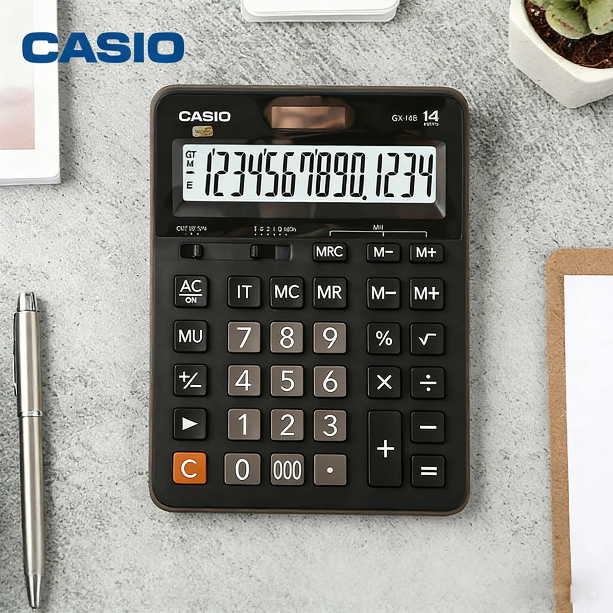 

Калькулятор CASIO MH/DH-12 для бизнеса, бухгалтерии и офиса, простой и стильный, миниатюрный, модный, с большими кнопками, для офисных работников.