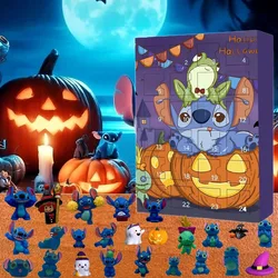 24PCS Stitch Halloween calendario dell'avvento Cute Stitch casuale piccola figura Anime giocattoli in PVC ornamenti forniture ragazzo ragazza regalo di Halloween