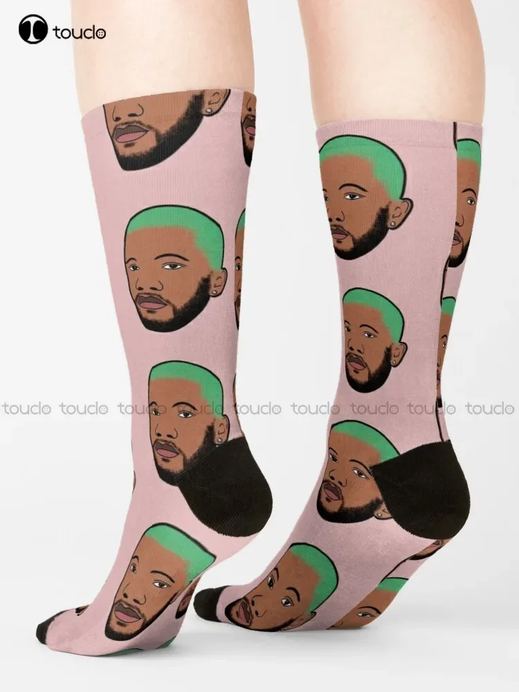 Frank Head Green Hair Music Rap Hip Hop Socks Slouchy Socks For Women Christmas Gift Unisex Adult Teen Youth Socks Custom