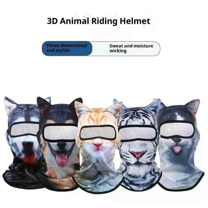 1 szt. Kominiarka zwierzęca na motocykl, motocross, narty, snowboard, czapka 3D z kotem, kominiarka narciarska, maska zakrywająca całą twarz, kaptur.