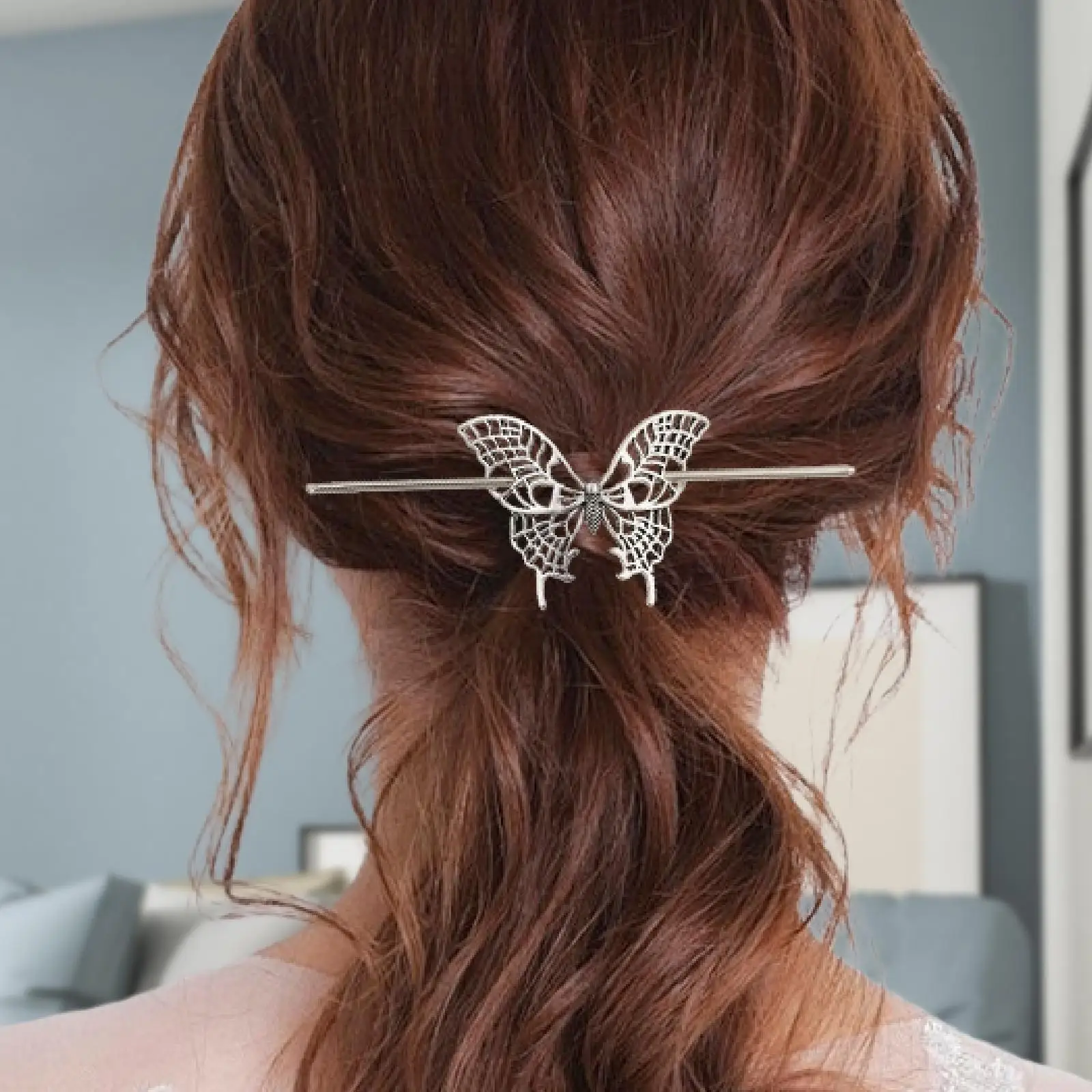 Hohle Schmetterlings-Haarnadel, feine Handwerkskunst, chinesische Mode, Geschenk, Schmuck, mittelalterliches Retro-Design, Haar-Accessoire für Frauen, Haarspange