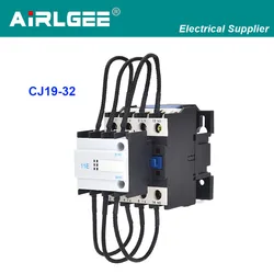 CJ19-32 220V 380V Coil 32A 3 Pole 1NO Switch Over Capacitor AC Contactor