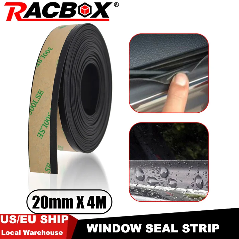 4 M x 20MM Car Window Seal Weatherstrip Edge Trim For Car Door Glass Window Rubber Seal Strip Auto Rubber Seals Car Acessories