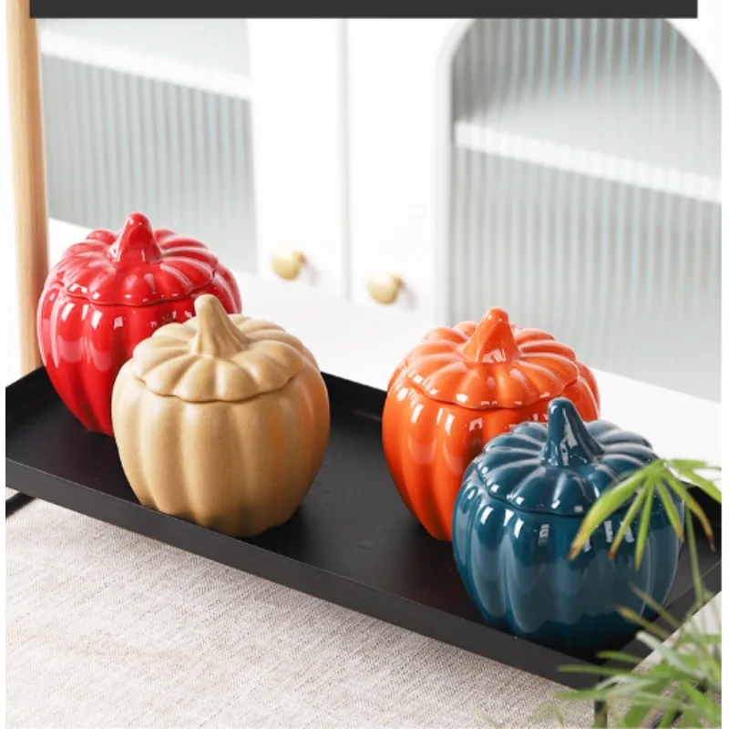 Christmas decoration ceramic condiment jar with sealing lid for tea sugar coffee food storage in kitchen tea light holder