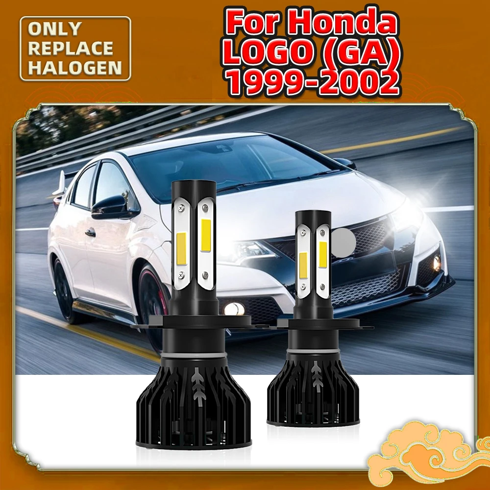 Led Car Headlights 360° Four-Sides COB Bulbs Auto Turbo Lamp 12V 6000K For Honda Logo (GA) 2002 2001 2000 1999 Front Diode Luces