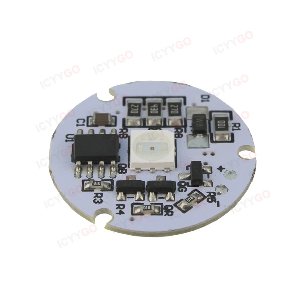 5V RGB Colorful Gradient LED Light Panel 23MM 30MM Crystal Night Light Beech Wood Solid Wood Lamp Base Light Source Board