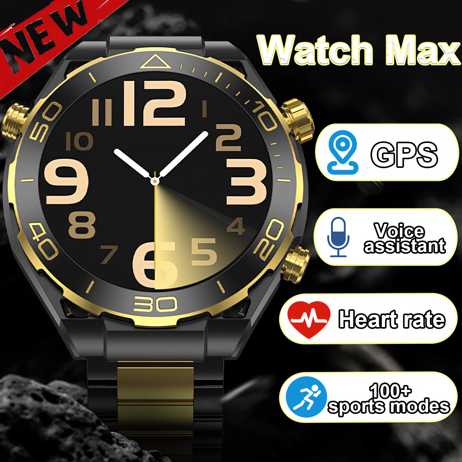 

Smart Watch Z91Pro Max Men Stainless Steel Strip Wireless Charge AI Voice Bluetooth Call Health Monitoring Sports Smartwatch2025