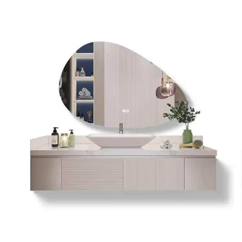 

Modern luxury solid wood hot sale wall cabinet bathroom vanity double sink with mirror