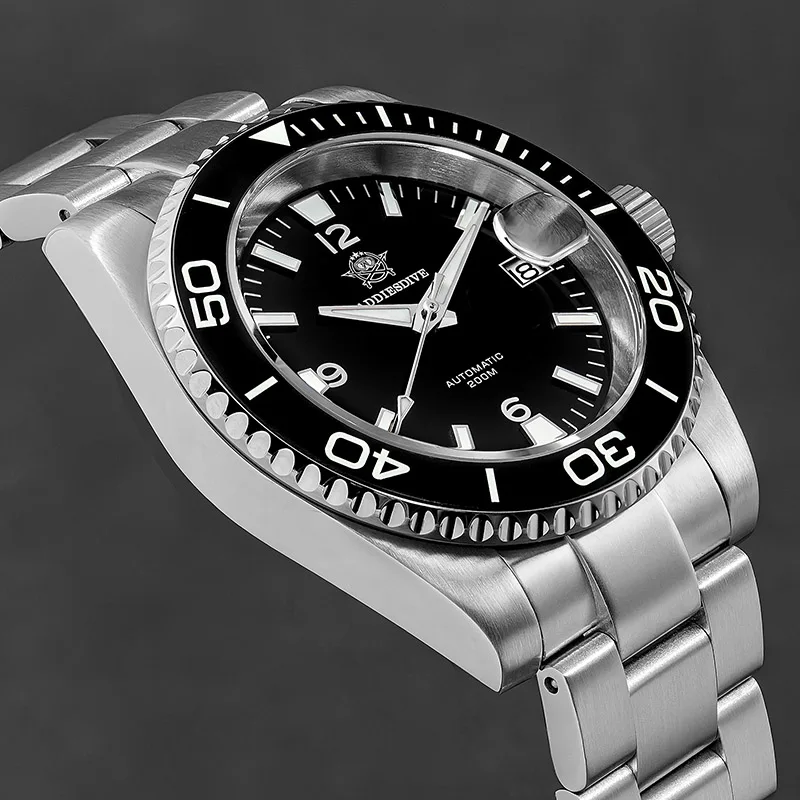 ADDIESDIVE nuevo reloj mecánico automático AD2085 NH35A para hombres zafiro 20Bar relojes luminosos impermeables de acero inoxidable para hombres