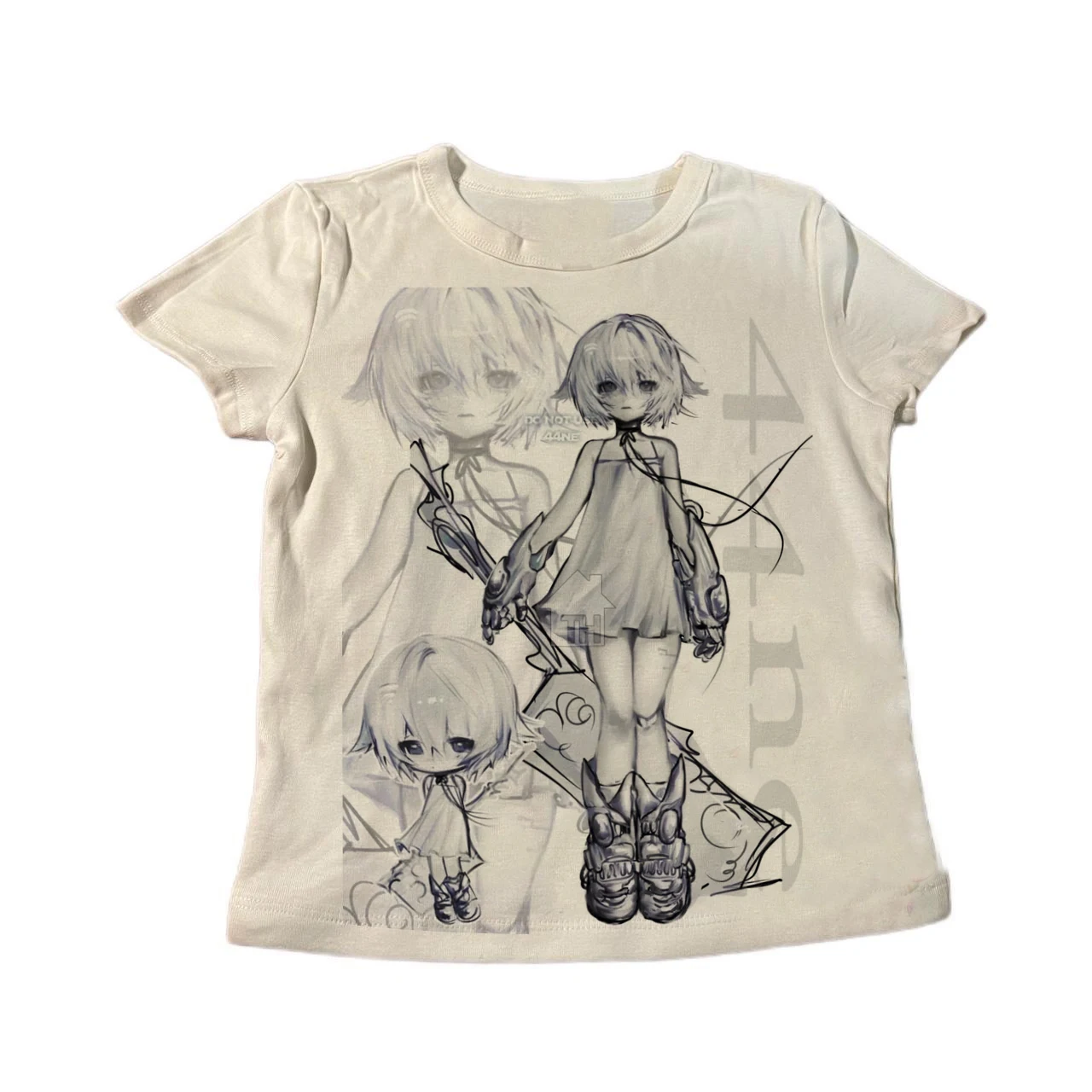 Y2K Grunge Dark Anime Collage Long Sleeve T Shirt Women Monochrome Sketch Manga Girl Print Harajuku Gothic Aesthetic Slim Fit Au