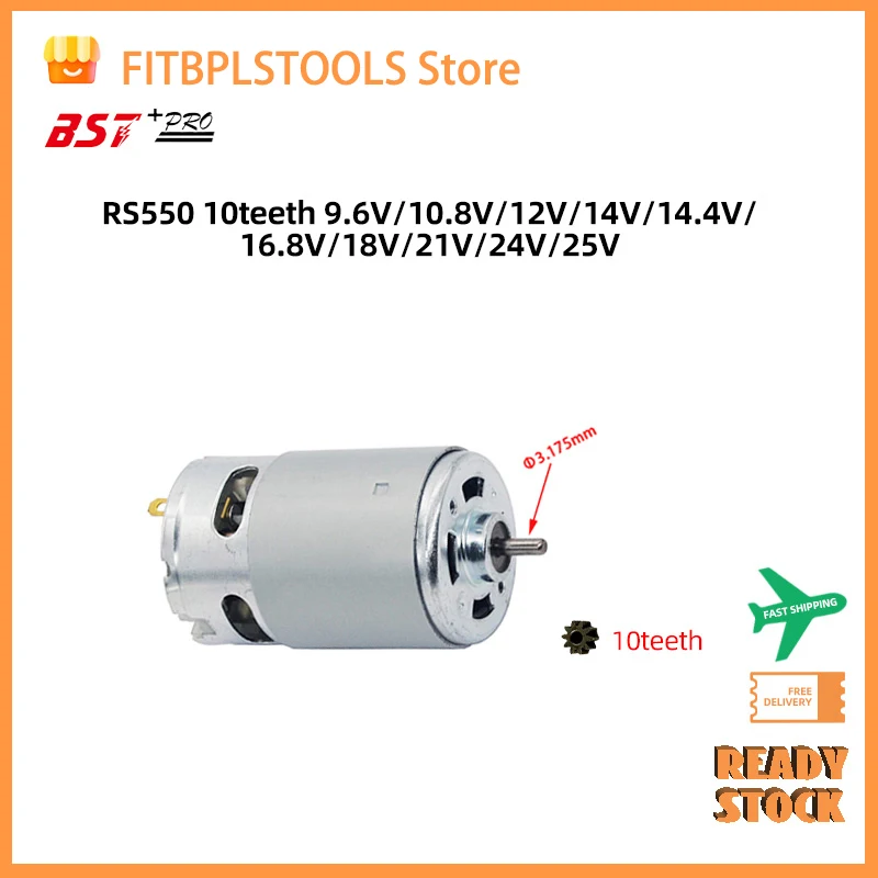 

RS550 10 зубов 20000 об/мин беспроводной двигатель 9,6 В/12 В/14 В/14 В/14,4 В/16,8 В/18 В/21 В/24 В/25 В полезные аксессуары подходят для аккумуляторной дрели