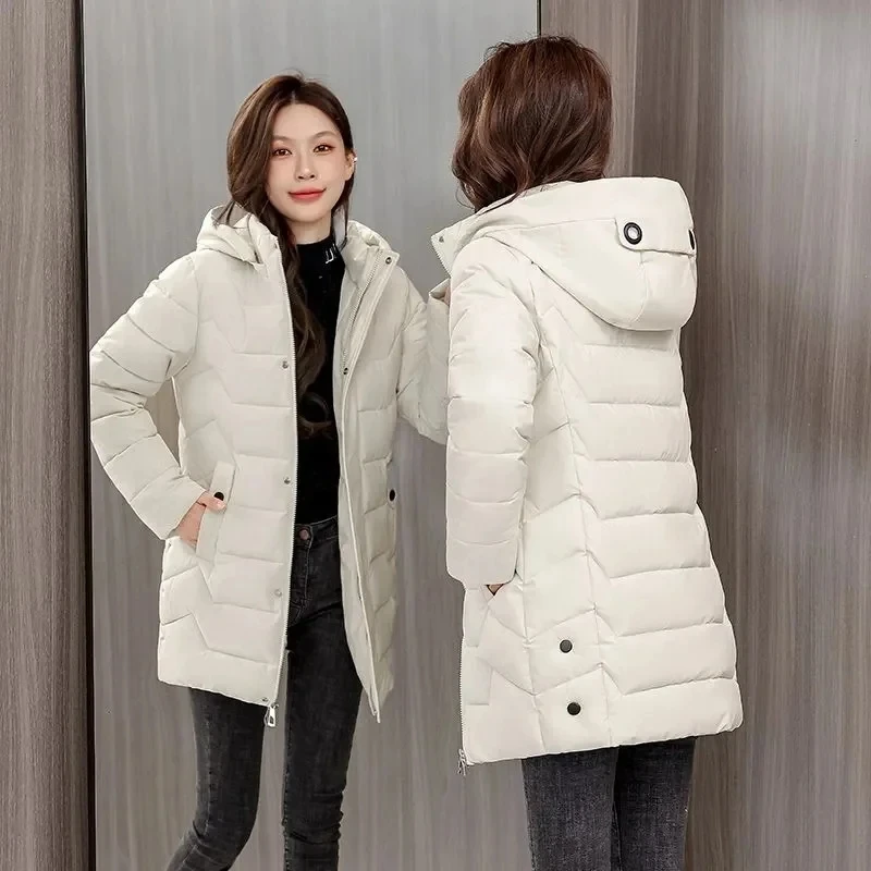 2023 Nieuwe Winter Capuchon Dames Koreaanse Parka 'S Losse Dons Katoenen Jassen Overjas Dames Casual Dikke Warme Winddichte Bovenkleding