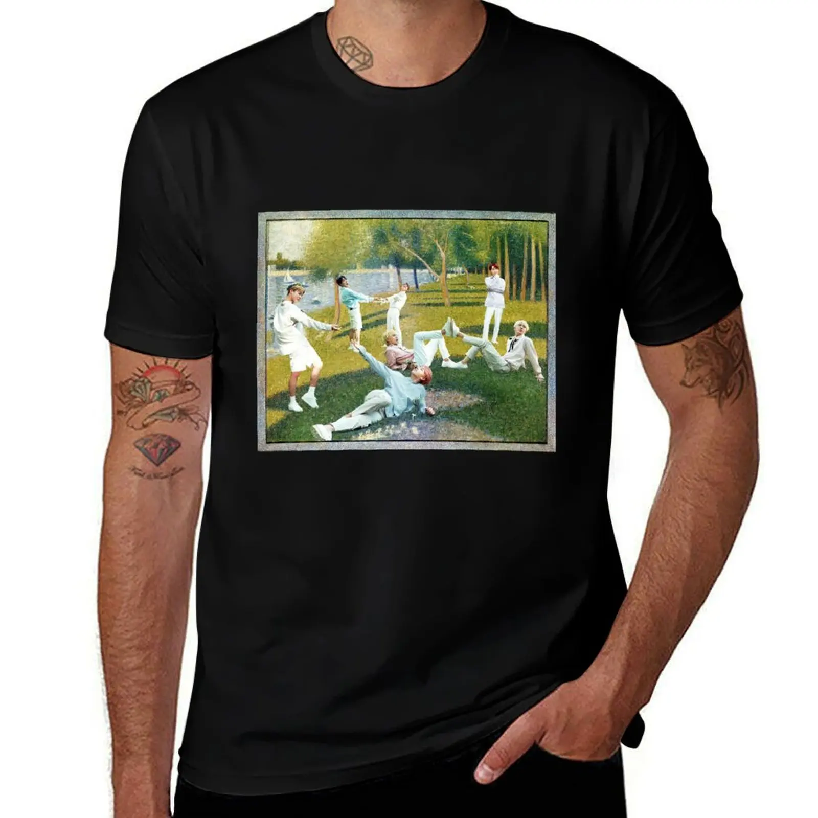 OT7 on La Grande Jatte T-Shirt Large Size Short Sleeve T-Shirt