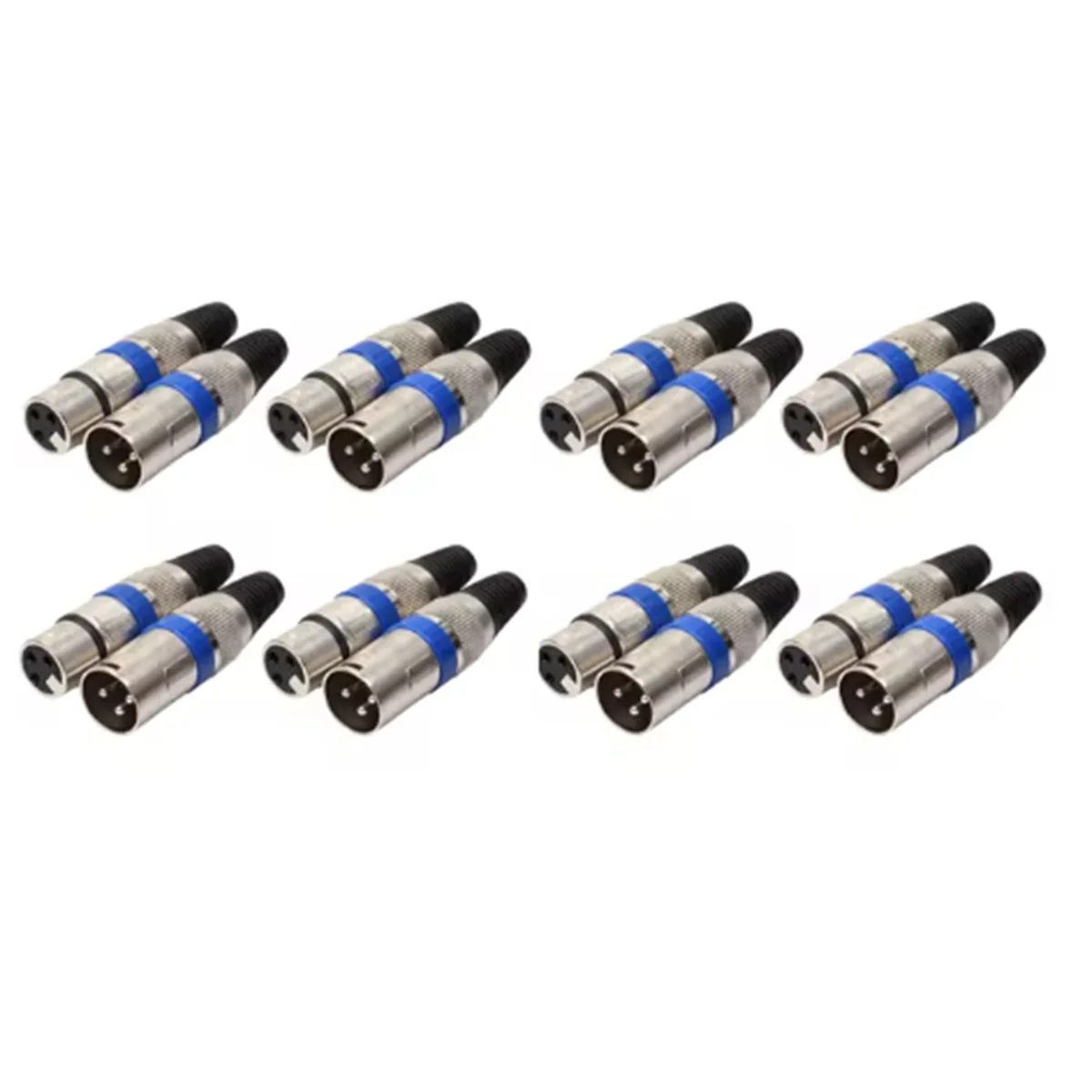 AU49_8 pares Conector XLR 3Pin Áudio Microfone MIC XLR Plugue Macho