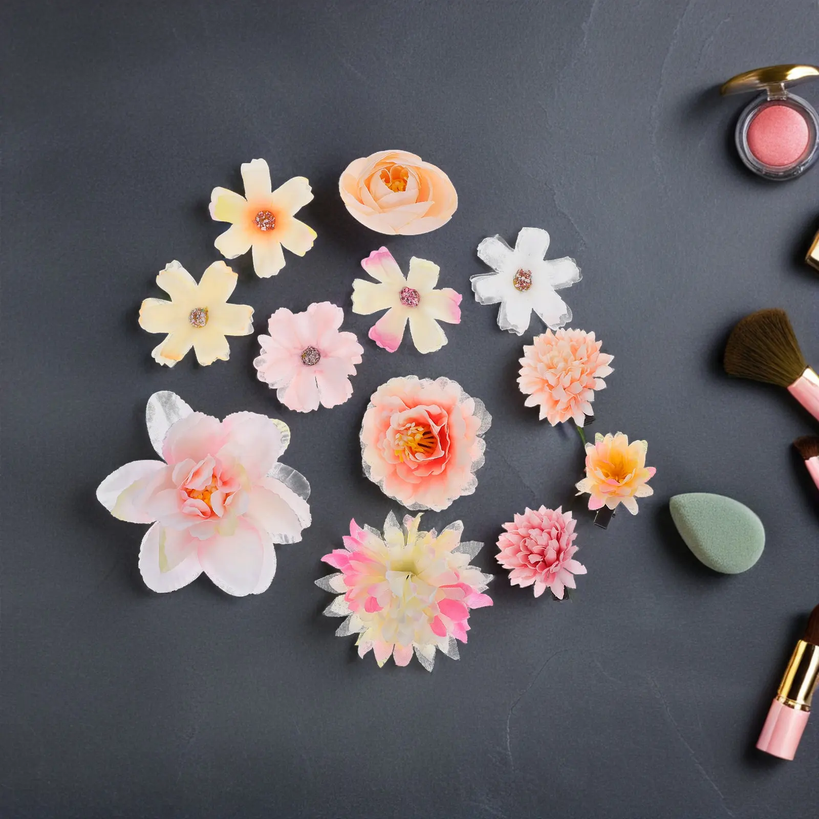 

12Pcs Flower Hair Clips Bohemian Floral Hairpins Lightweight Hair Accessories for Women Wedding Party Tropical Look