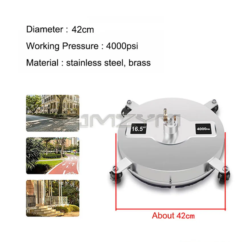 16.5inch Pressure Washer Surface Cleaner Stainless Steel Power Washer 4000PSI 1/4\