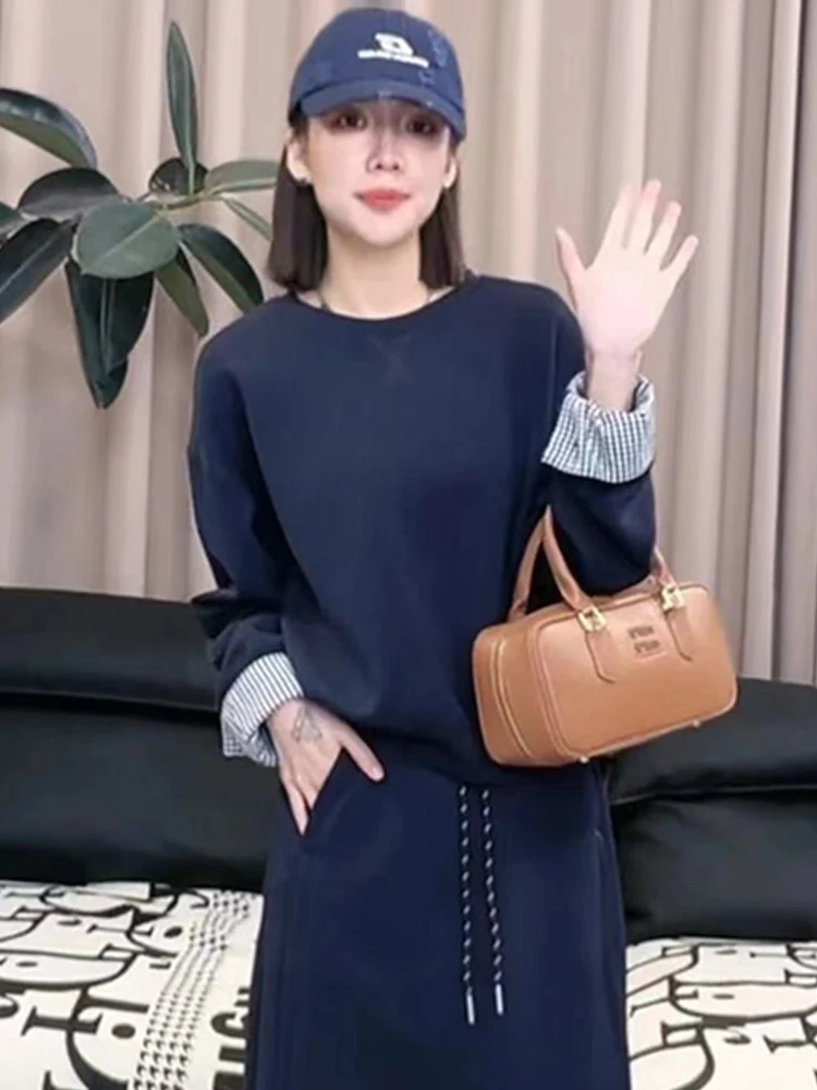 

Модный повседневный комплект из двух предметов, женский свитер, длинная юбка, утягивающий ансамбль, осеннее новое поступление, кактусный размер, Sli