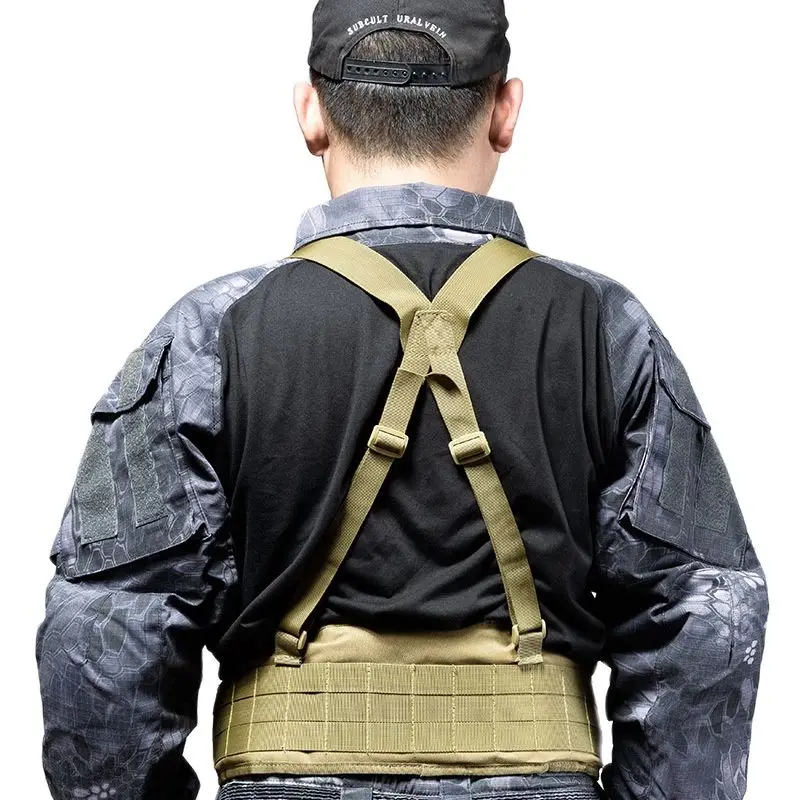 Tactical Molle Belt Men\'s Combat Girdle H-shaped Military Army Special Waist Belt Soft Padded Adjustable Waistband