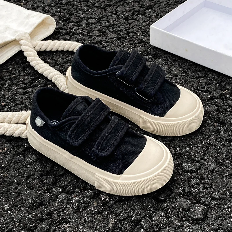 

Children Spring Autumn Candy Color Low Top Soft Soled Children Fashion Korean Canvas Shoes Girls Shoes Velcro Solid Color Shoes