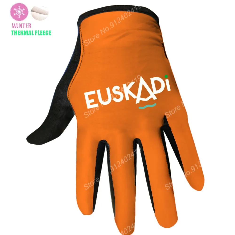 2022 Winter Euskaltel DBA Euskadi Cycling Gloves Men Gel Full Finger Glove Road Bicycle Jerseys MTB Gant Cyclisme Maillot