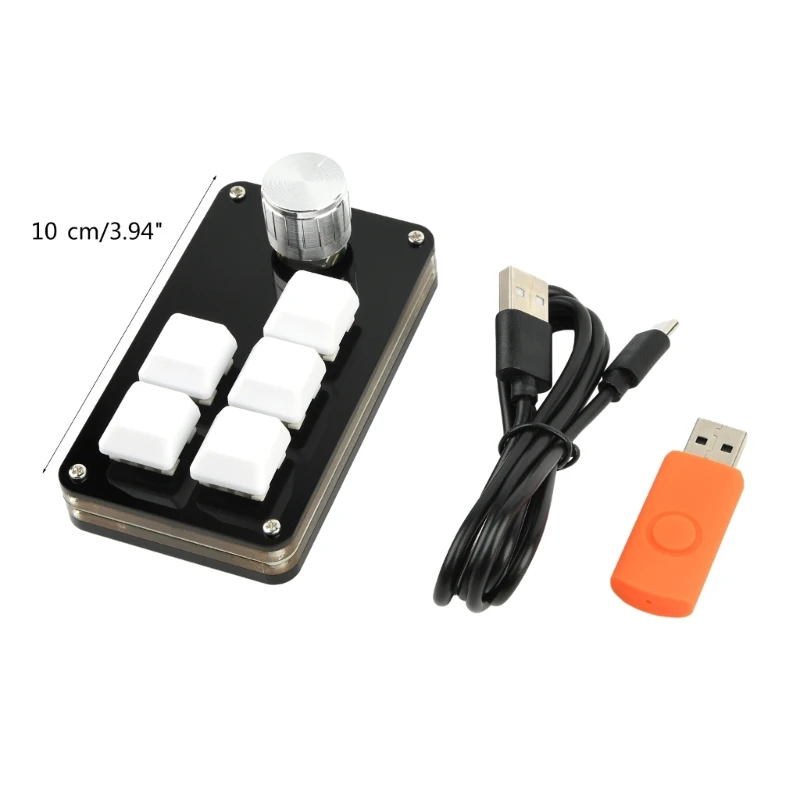 5-клавишная программируемая клавиатура RGB с функцией ручки для программирования макросов Портативный Macropad для офиса и нужд