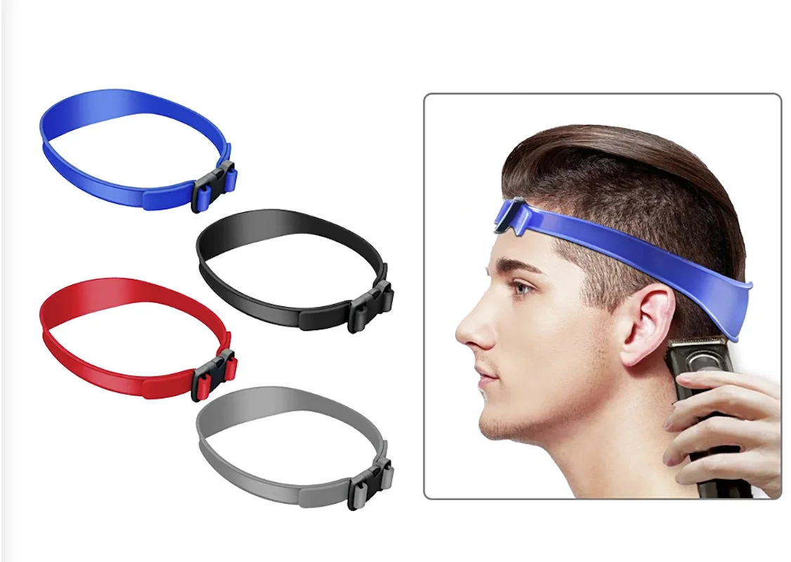 1Pcs Household curved silicone adjustable haircut strap collarband shaving template haircut haircut tool