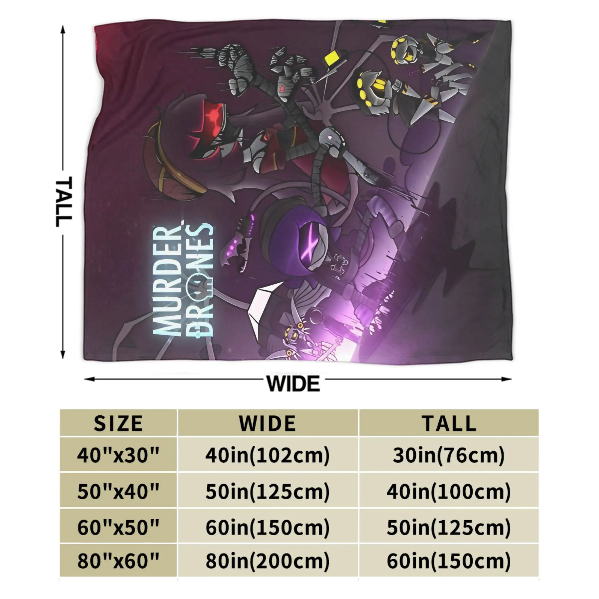 Robot Murder Drones V Uzi  Flannel Blanket  Soft Durable Throw Blanket for Home Decor Picnic Funny Bedspread Sofa Bed Cover